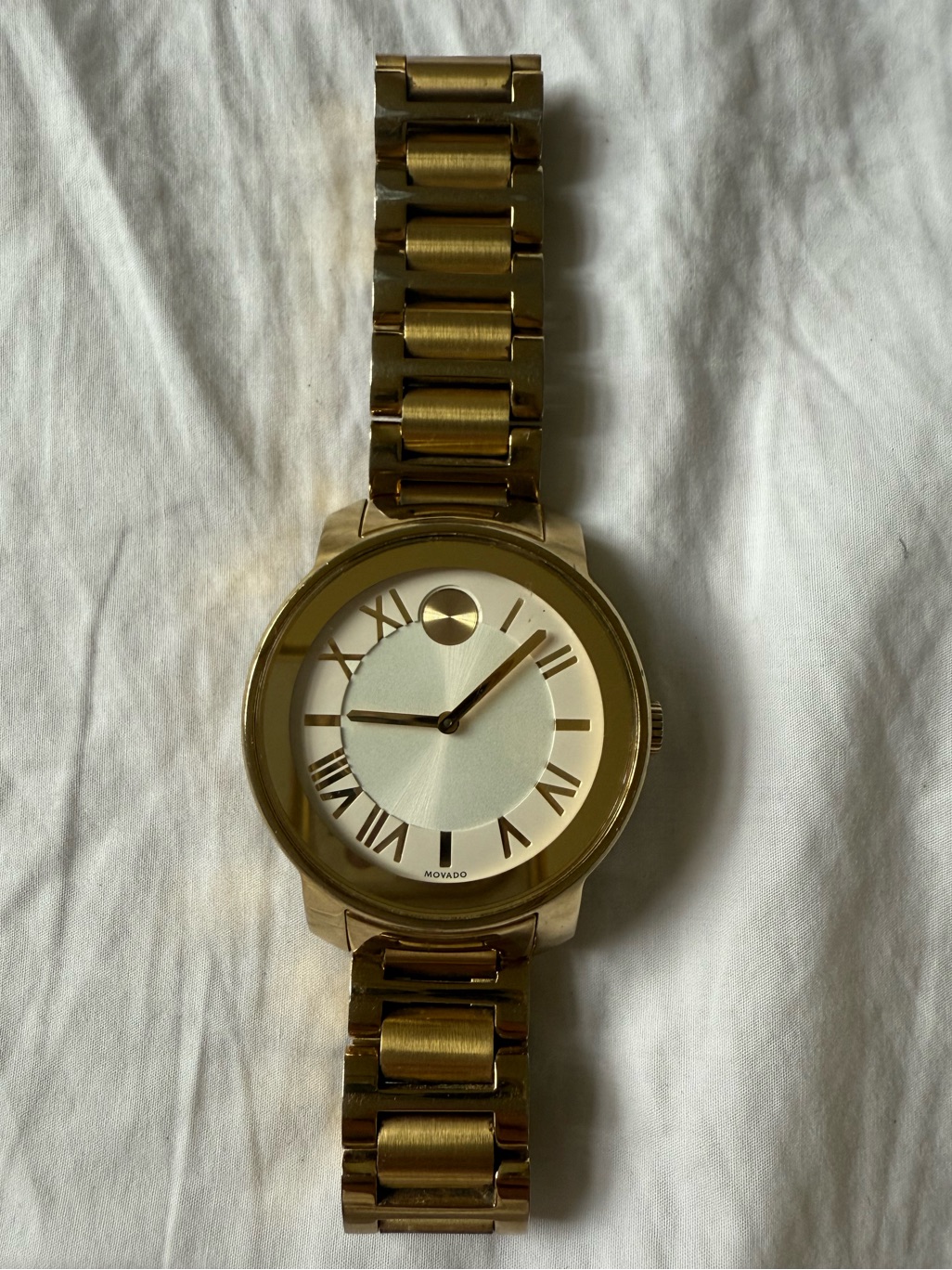 Movado Bold Gold Watch With Box And Card